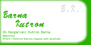 barna kutron business card